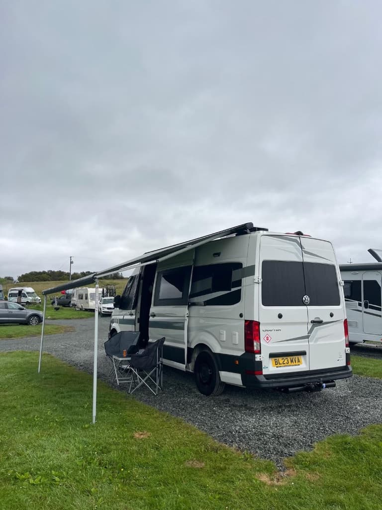 Holly parked off-grid in the Highlands